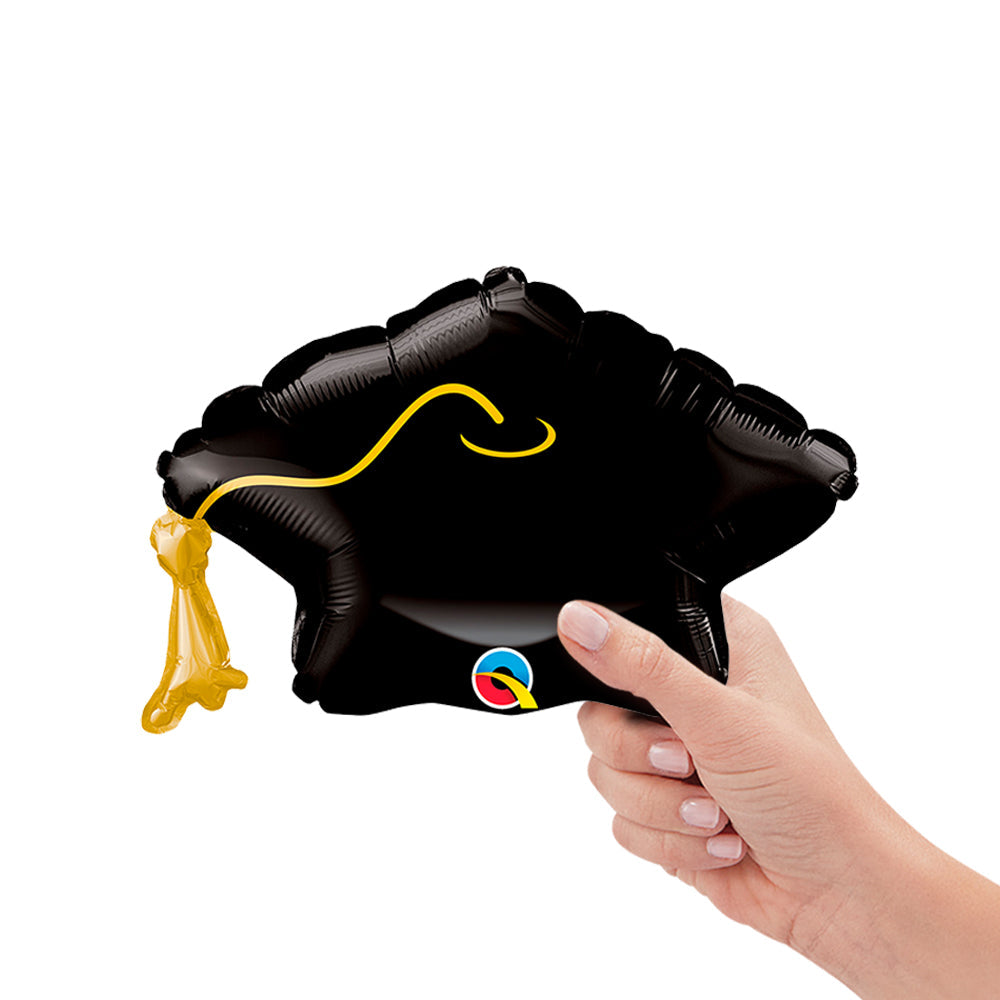 Qualatex 14 inch GRAD CAP & TASSEL MINI SHAPE (AIR-FILL ONLY) Foil Balloon 25755-Q-U