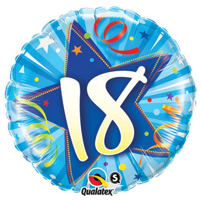 Qualatex 18 inch 18 SHINING STAR - BRIGHT BLUE Foil Balloon