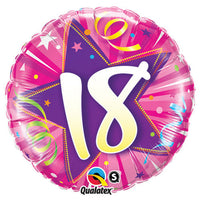 Qualatex 18 inch 18 SHINING STAR - HOT PINK Foil Balloon