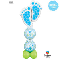 Qualatex 18 inch BABY BOY FEET Foil Balloon 25726-Q-P