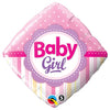 Qualatex 18 inch BABY GIRL DOTS & STRIPES Foil Balloon 14400-Q-P