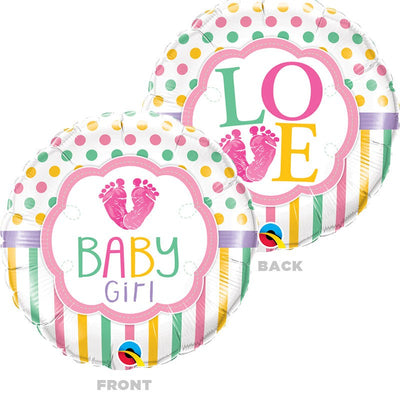 Qualatex 18 inch BABY GIRL FEET Foil Balloon 25746-Q-P