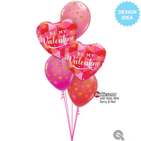 Qualatex 18 inch BE MY VALENTINE GEOMETRIC Foil Balloon 24783-Q-U