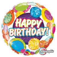 Qualatex 18 inch BIRTHDAY BIG DOTS & GLITZ Foil Balloon