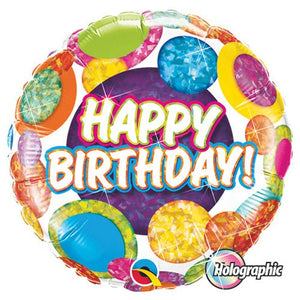 Qualatex 18 inch BIRTHDAY BIG DOTS & GLITZ Foil Balloon