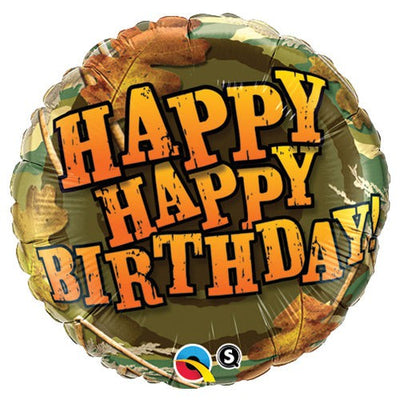 Qualatex 18 inch BIRTHDAY CAMOUFLAGE Foil Balloon