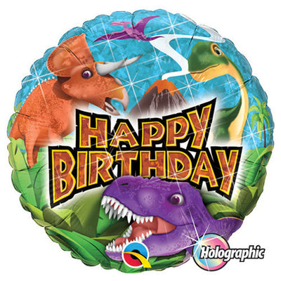 Qualatex 18 inch BIRTHDAY DINOSAURS Foil Balloon