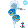 Qualatex 18 inch BIRTHDAY GOLD & BLUE Foil Balloon 78675-Q-U