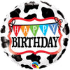 Qualatex 18 inch BIRTHDAY HOLSTEIN COW PATTERN Foil Balloon 26553-Q-P