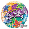 Qualatex 18 inch BIRTHDAY LIGHTNING BOLT & STARS Foil Balloon