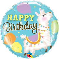 Qualatex 18 inch BIRTHDAY LLAMA Foil Balloon 85902-Q-U