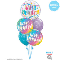 Qualatex 18 inch Birthday Ombre Dots & Sprinkles Foil Balloon