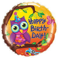 Qualatex 18 inch BIRTHDAY OWL Foil Balloon 36371-Q-U