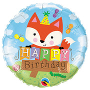 Qualatex 18 inch BIRTHDAY PARTY FOX Foil Balloon