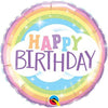 Qualatex 18 inch BIRTHDAY PASTEL RAINBOW Foil Balloon 78657-Q-U