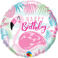 Qualatex 18 inch BIRTHDAY PINK FLAMINGO Foil Balloon 57272-Q-U