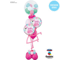 Qualatex 18 inch BIRTHDAY PINK FLAMINGO Foil Balloon 57272-Q-U