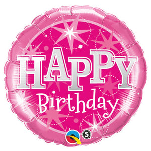 Qualatex 18 inch BIRTHDAY PINK SPARKLE Foil Balloon