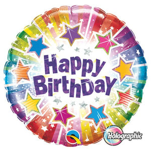 Qualatex 18 inch BIRTHDAY RADIANT STARS Foil Balloon