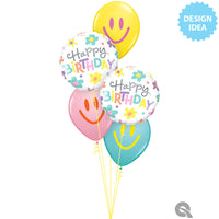 Qualatex 18 inch BIRTHDAY RETRO DAISIES Foil Balloon 26563-Q-P