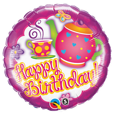 Qualatex 18 inch BIRTHDAY TEATIME Foil Balloon