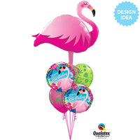 Qualatex 18 inch BIRTHDAY TROPICAL FLAMINGO Foil Balloon 10202-Q-U