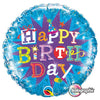 Qualatex 18 inch BIRTHDAY TYPOGRAPHY BLUE Foil Balloon