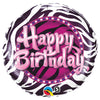 Qualatex 18 inch BIRTHDAY ZEBRA PRINT Foil Balloon