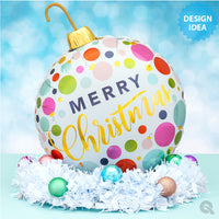 Qualatex 18 inch CHRISTMAS DOTS & ORNAMENTS Foil Balloon 23317-Q-U