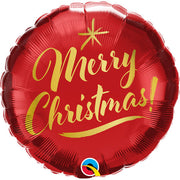 Qualatex 18 inch CHRISTMAS GOLD SCRIPT RED Foil Balloon 89844-Q-U