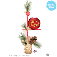 Qualatex 18 inch CHRISTMAS GOLD SCRIPT RED Foil Balloon 89844-Q-U