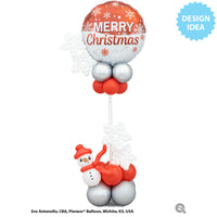 Qualatex 18 inch CHRISTMAS SNOWFLAKES RED Foil Balloon 23313-Q-U