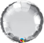 Qualatex 18 inch CIRCLE - SILVER Foil Balloon 23145-Q