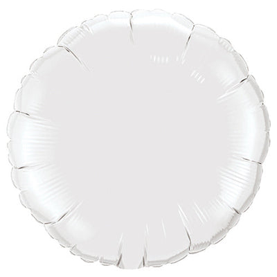 Qualatex 18 inch CIRCLE - WHITE Foil Balloon 12921-Q