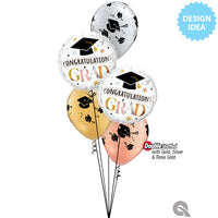 Qualatex 18 inch CONGRATULATIONS GRAD ROSE GOLD Foil Balloon