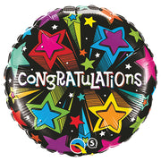 Qualatex 18 inch CONGRATULATIONS SHOOTING STARS Foil Balloon