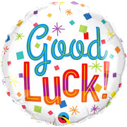 Qualatex 18 inch GOOD LUCK COLORFUL CONFETTI Foil Balloon 27050-Q-P