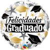 Qualatex 18 inch GRADUADO BLACK & GOLD Foil Balloon 55846-Q-U