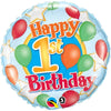 Qualatex 18 inch HAPPY 1ST BIRTHDAY Foil Balloon 31005-Q-P