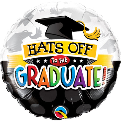 Qualatex 18 inch HATS OFF TO THE GRADUATE Foil Balloon 93191-Q-U