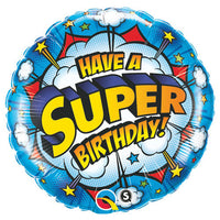 Qualatex 18 inch HAVE A SUPER BIRTHDAY! Foil Balloon