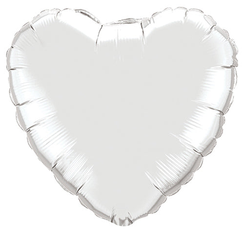 Qualatex 18 inch HEART - SILVER Foil Balloon 23138-Q