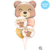 Qualatex 18 inch HELLO BABY BEAR & BALLOONS Foil Balloon 26603-Q-P