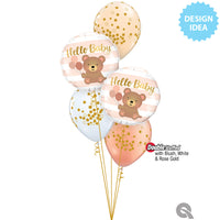 Qualatex 18 inch HELLO BABY BEAR & BALLOONS Foil Balloon 26603-Q-P