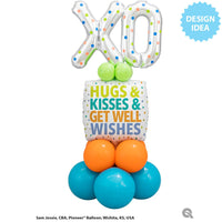 Qualatex 18 inch HUGS KISSES GET WELL WISHES Foil Balloon 18856-Q-U