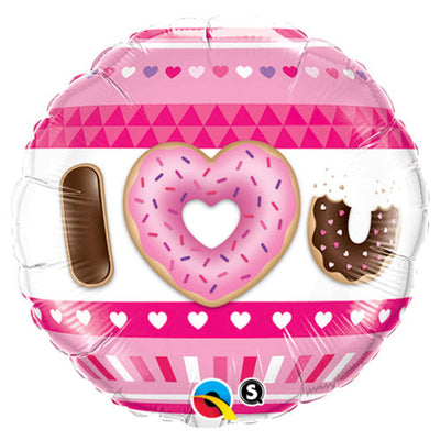 Qualatex 18 inch I (HEART) U DONUTS Foil Balloon 21828-Q-U