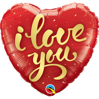 Qualatex 18 inch I LOVE YOU GOLD SCRIPT Foil Balloon 78540-Q-U