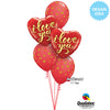 Qualatex 18 inch I LOVE YOU GOLD SCRIPT Foil Balloon 78540-Q-U