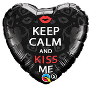 Qualatex 18 inch KEEP CALM AND KISS ME Foil Balloon