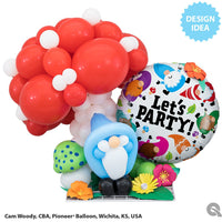 Qualatex 18 inch LET'S PARTY GNOME Foil Balloon 23160-Q-U